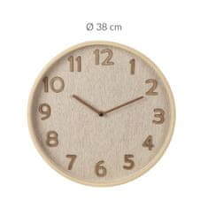 Home&Styling Nástěnné hodiny s dřevěným designem, 38 x 5 cm