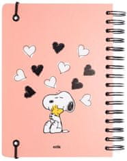 CurePink Poznámkový blok Snoopy: Make A Wish Kroužková vazba (A5 14,8 x 21,0 cm)