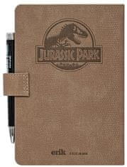 CurePink Poznámkový blok se svítící propiskou Jurassic Park|Jurský park: T-Rex (A5 14,8 x 21,0 cm)