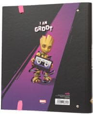 CurePink Kroužkový pořadač Marvel|Strážci Galaxie: Groot (28 x 32 x 4 cm)