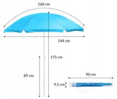 KONTRAST Plážový slunečník Laredo 160 cm modrý