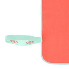 NILLS CAMP ručník z mikrovlákna NCR11 korálový/zelenomodrý