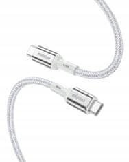 Innostyle Innostyle Powerflex Ultra Kabel Usb-C Rychlonabíjení Thunderbolt 10Gbps 100W Kevlar 2M Stříbrný
