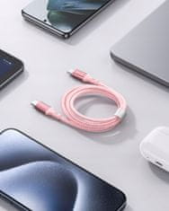 Innostyle Innostyle Powerflex Usb-C Rychlonabíjecí Kabel Pro Iphone Samsung 3A 60W Kevlar 2M Růžový