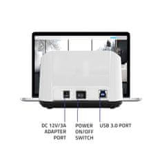 Qoltec Dokovací stanice HDD pro 2,5" 3,5" SSD | SATA III | USB 3.0 | Super speed 5Gb/s | s funkcí offline klonování