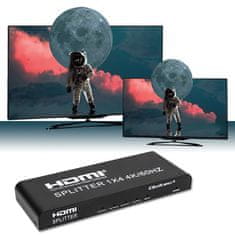 Qoltec Aktivní rozbočovač 4 x HDMI 4K x 2K | 6Gbps | 60Hz | Vysoká stabilita