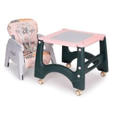 EcoToys Jídelní židlička 2v1 - křeslo se stolkem nebo vysoká jídelní židlička