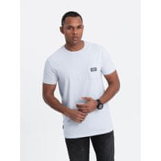 OMBRE Pánské volnočasové tričko s kapsou s nášivkou V9 OM-TSCT-0109 modré MDN125246 XL