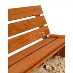 Sand Tropic Dřevěné pískoviště s lavičkami 120x120cm (impregnované)