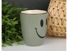 sarcia.eu Zelený keramický hrnek s úsměvem, 330 ml 