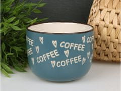 sarcia.eu Tyrkysový hrnek s nápisy coffee, keramický hrnek 530 ml 