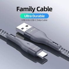 OEM Datový kabel Duzzona (A8) - USB to Type-C Fast Charging 2.4A, 12W, 480Mbps, 1m - šedý