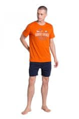 Henderson Pánské pyžamo 38867 Led + Ponožky Gatta Calzino Strech, oranžová, L