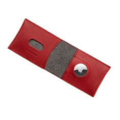 FIXED Kožená peněženka Wallet for AirTag z pravé hovězí kůže, červená