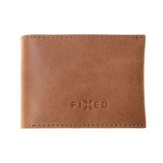 FIXED Kožená peněženka Wallet for AirTag z pravé hovězí kůže, hnědá