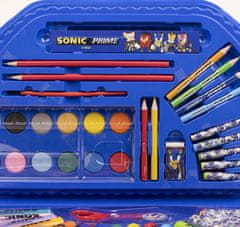 CurePink Kreativní set 50 předmětů Sonic The Hedgehog|Ježek Sonic (41 x 58 x 3 cm)