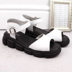 Vinceza Dámské kožené sandály bílé 7884 velikost 41