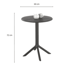 Halmar Zahradní kulatý stůl CALVO 60 cm černý