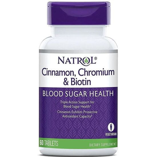 Natrol Natrol skořice, biotin, chrom 60 tablet 153