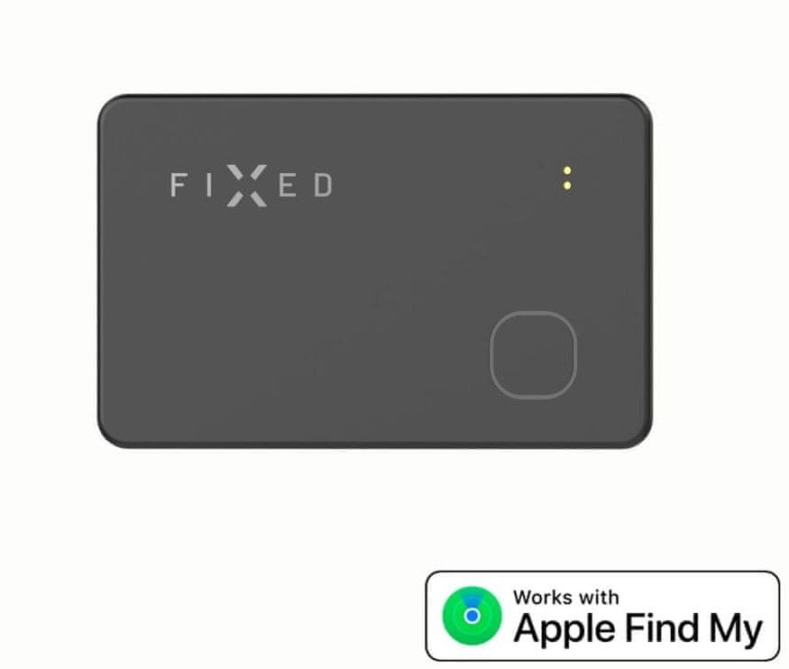 Levně FIXED Smart tracker Tag Card s podporou Find My, bezdrátové nabíjení, černý