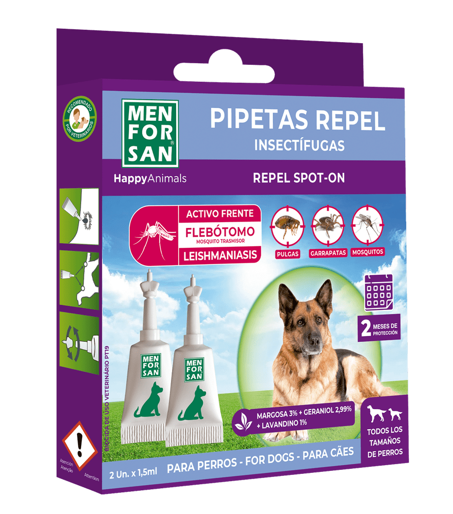 Levně Menforsan Antiparazitní pipety proti blechám a klíšťatům pro psy - 2 x 1,5 ml