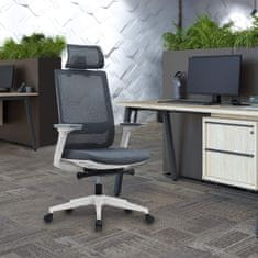 Dalenor Ergonomická kancelářská židle Meteor X, síťovina, šedá