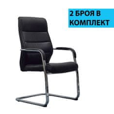 Dalenor Konferenční židle Itaca (SET 2 ks), syntetická kůže, černá