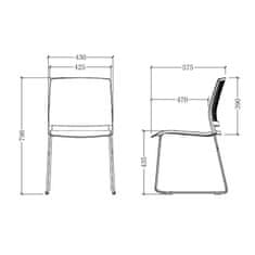 Dalenor Konferenční židle Gardena (SET 4 ks) plast, šedá