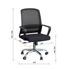 Dalenor Kancelářská židle Parma, textil, černá