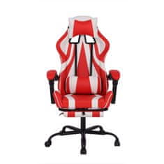 Dalenor Herní židle Game, syntetická kůže, červená / bílá