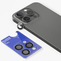 BLUEO Blueo Sapphire Crystal Stainless Steel Camera Lens Protector, black - iPhone 15 Pro