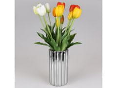 sarcia.eu Stříbrná keramická váza na květiny 10x10x19cm 
