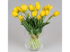 sarcia.eu Silikonové tulipány, žluté, živé, kytice 5 ks 