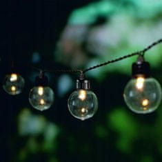 LUMILED Solární zahradní svítidlo LED světelný řetěz 16,70m GIRLANDA GLADI 2 s 50x LED dekorativní koule 3000K Teplá bílá