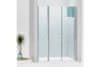 BETA LINE Chrom 150 Čiré Sprchové dveře dvoukřídlé s pevnou stěnou v rovině (130+20)