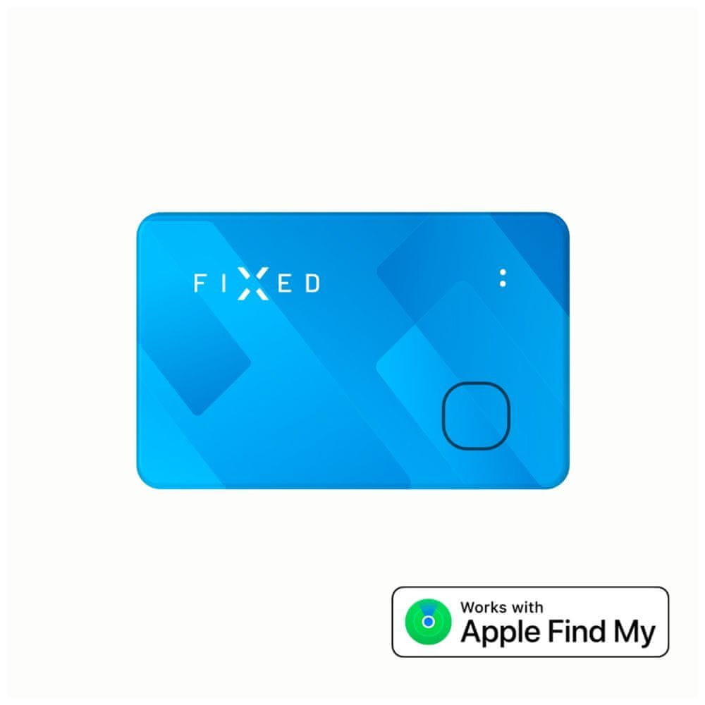 Levně FIXED Smart tracker Tag Card s podporou Find My, bezdrátové nabíjení, modrý