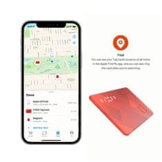 FIXED Smart tracker Tag Card s podporou Find My, bezdrátové nabíjení, oranžový