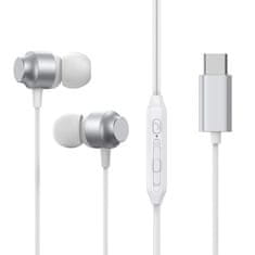 Joyroom JR-EC06 USB-C sluchátka do uší Stříbrná