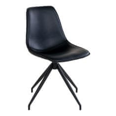 House Nordic Jídelní židle z PU s otočným kloubem, černá s černými nohami