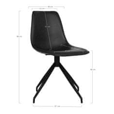 House Nordic Jídelní židle z PU s otočným kloubem, černá s černými nohami