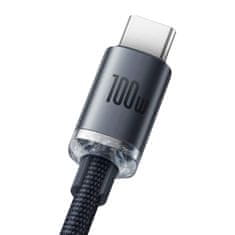 BASEUS Datový kabel Baseus Crystal Shine USB na USB-C, 100 W, 1,2 m černý