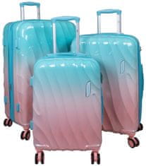 MONOPOL Sada kufrů Marbella Blue/Pink 3-set