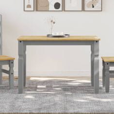 Vidaxl Jídelní stůl Corona šedý 112 x 60 x 75 cm masivní borové dřevo
