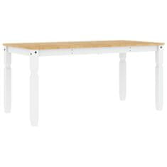 Vidaxl Jídelní stůl Corona bílý 160 x 80 x 75 cm masivní borové dřevo