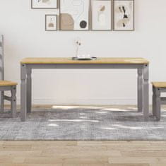 Vidaxl Jídelní stůl Corona šedý 160 x 80 x 75 cm masivní borové dřevo