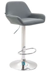 BHM Germany Barová židle Brag, syntetická kůže, šedá