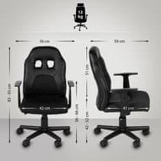 BHM Germany Dětská kancelářská židle Fun, syntetická kůže, černá / černá