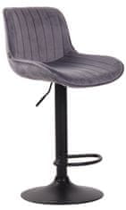 BHM Germany Barová židle Lentini, samet, černá / tmavě šedá