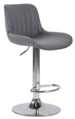 BHM Germany Barová židle Lentini, syntetická kůže, chrom / šedá