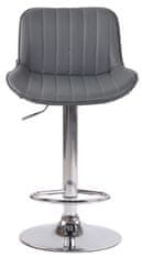 BHM Germany Barová židle Lentini, syntetická kůže, chrom / šedá
